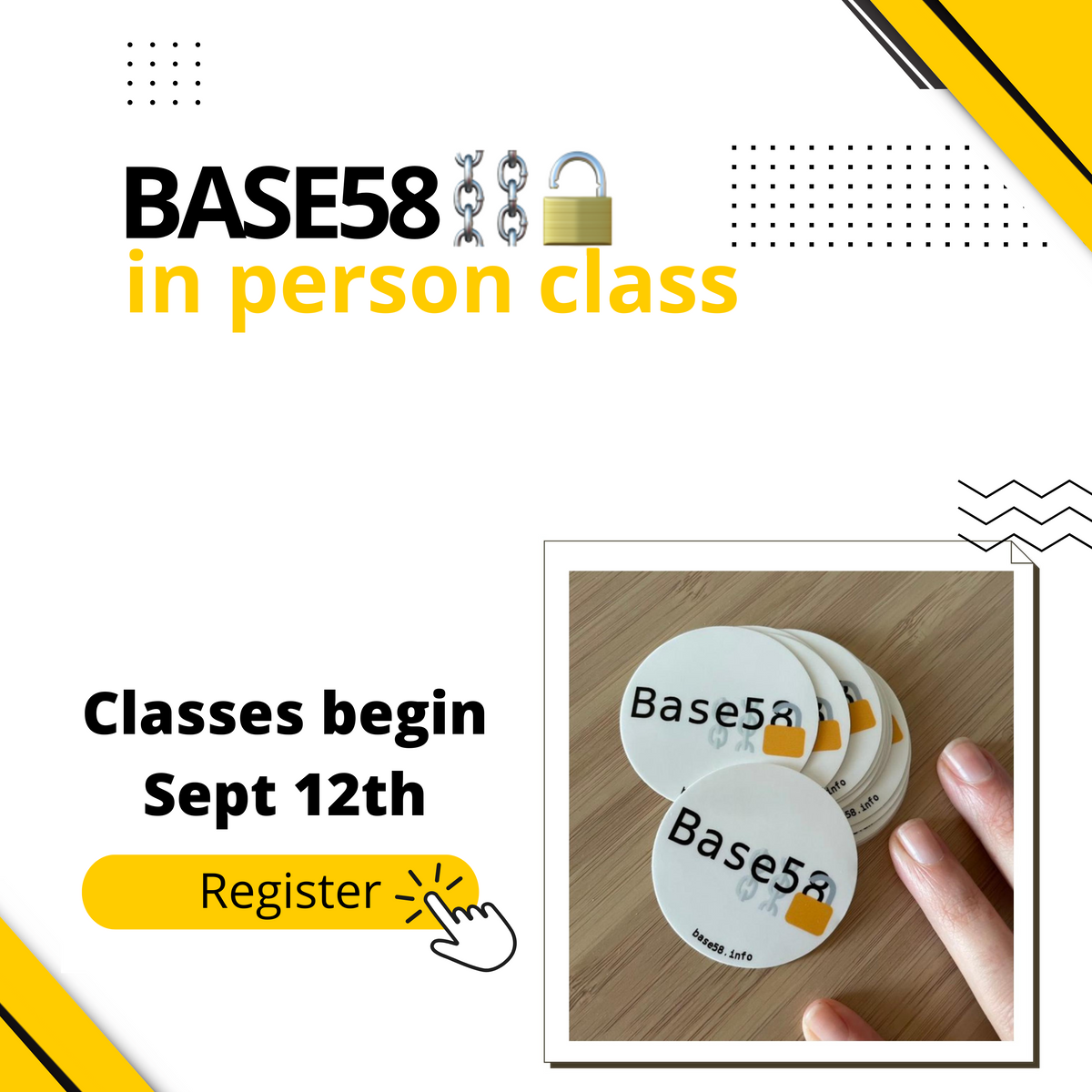 Base58⛓🔓 Launch Live Classes in Person