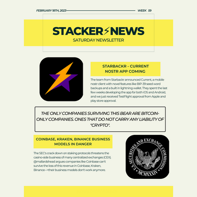 "Finally we get bookmarks!" - Stacker News Saturday Newsletter